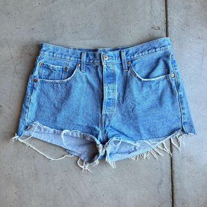 Levi's Premium High Waisted Cutoff Blue Jean Shorts